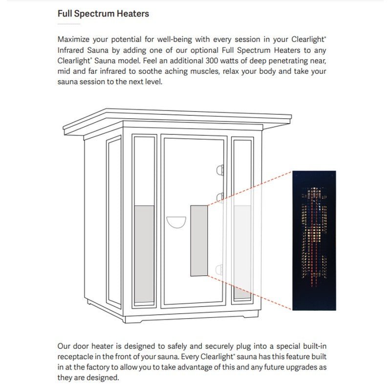 Clearlight® Full Spectrum Extra Heater Upgrade (300W) - Purely Relaxation