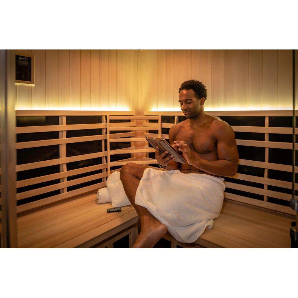 Clearlight Sanctuary™ C 4 Person Full Spectrum Infrared Corner Sauna - Purely Relaxation
