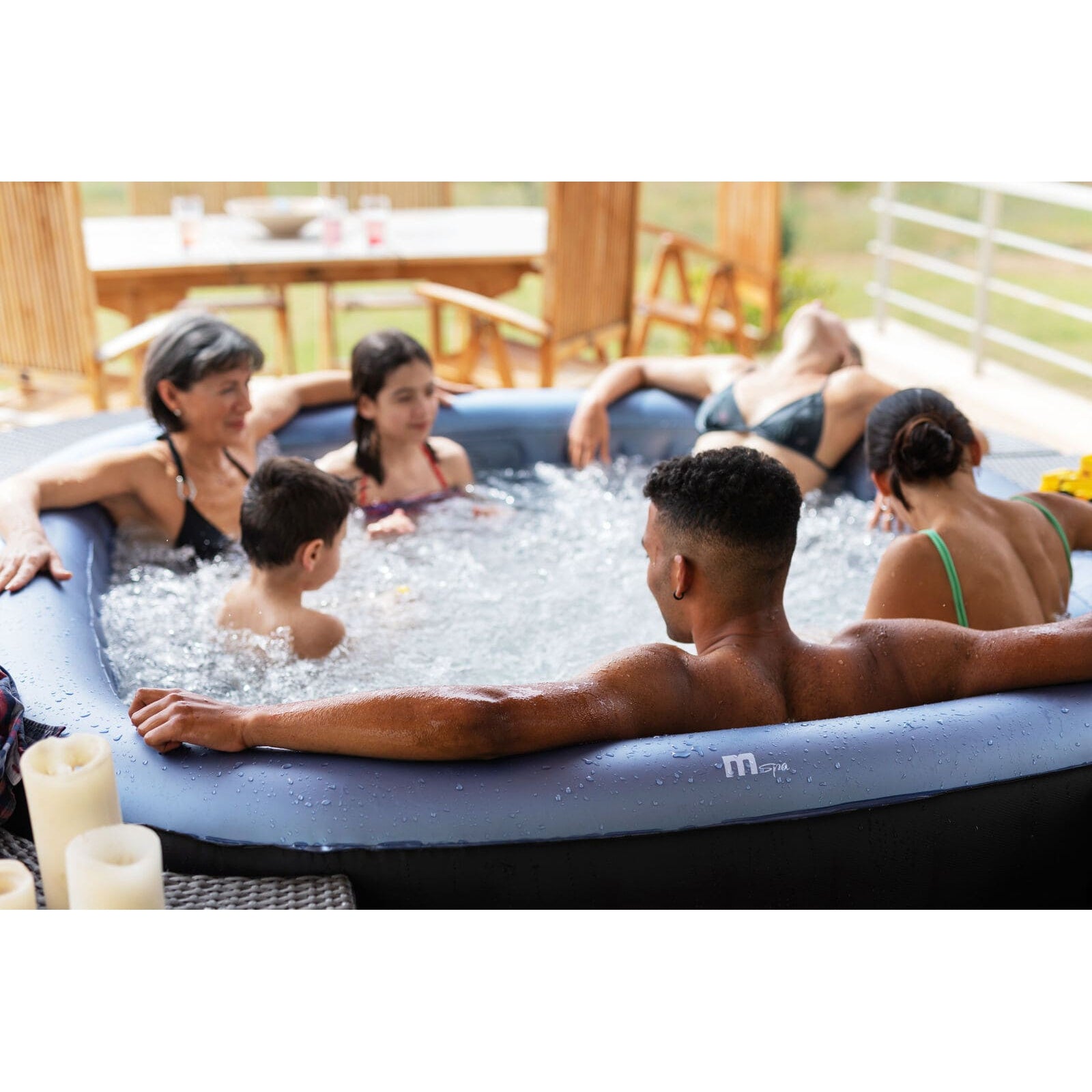 MSPA COMFORT Tekapo 6 Person Square Inflatable Tot Tub Spa - Purely ...