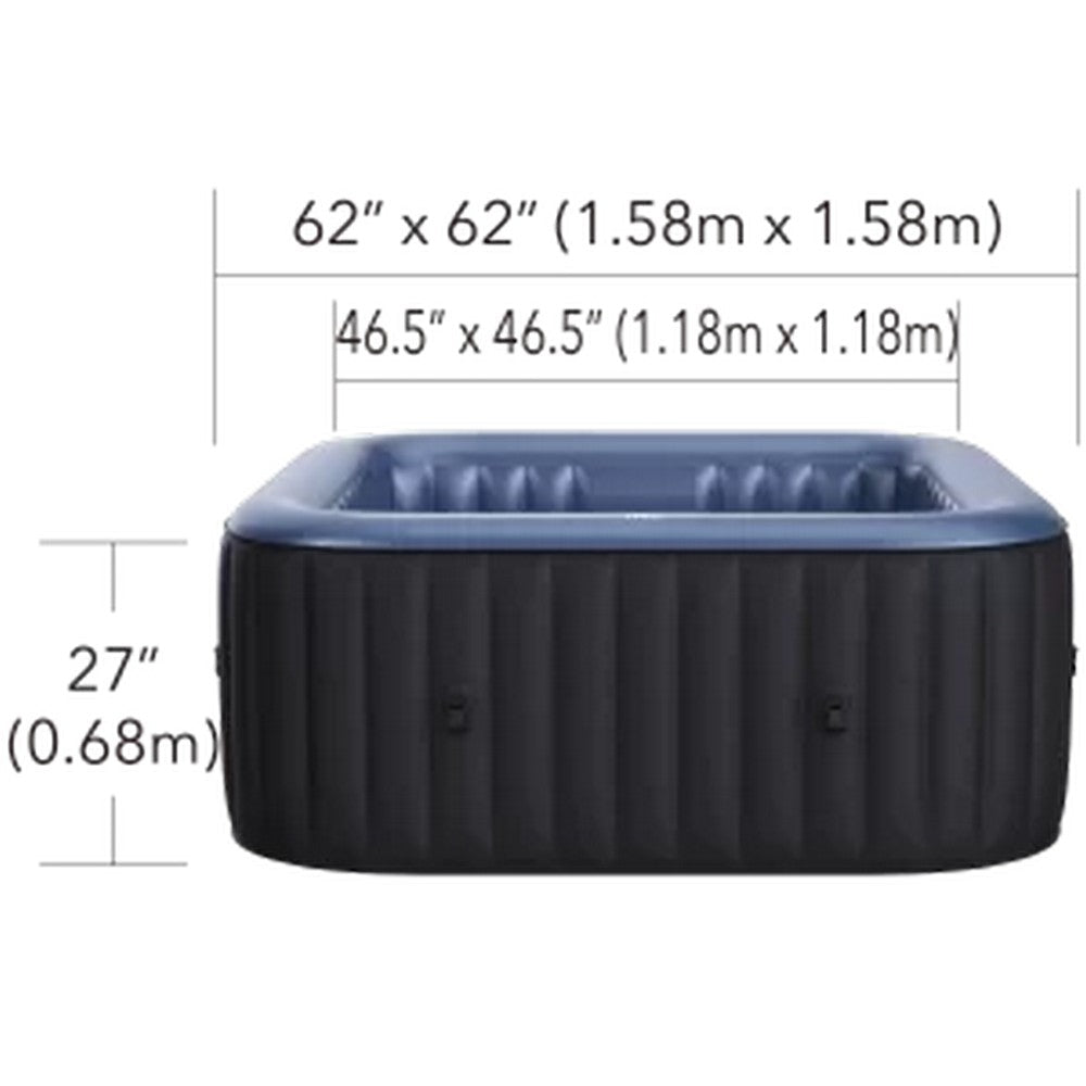 MSPA COMFORT Tekapo 6 Person Square Inflatable Tot Tub Spa - Purely Relaxation