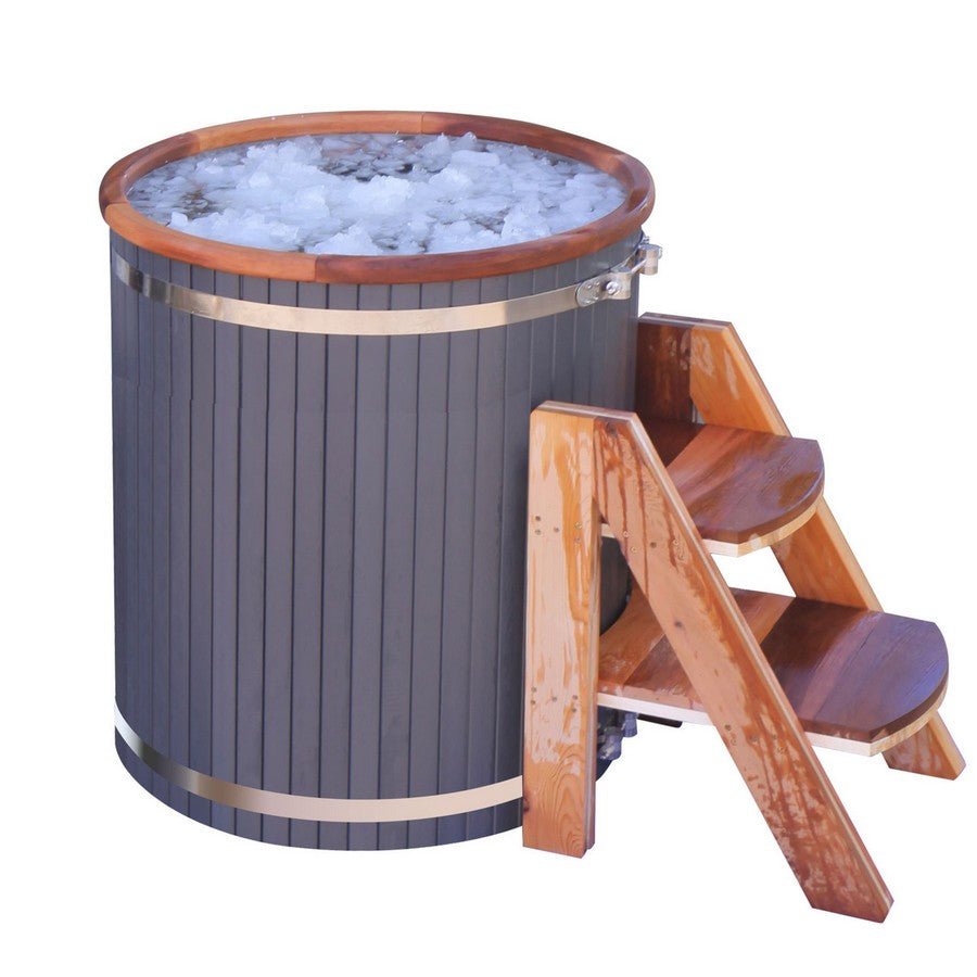 Outdoor Cedar Ice Cold Barrel Plunge Tub 118 Gallon - Purely Relaxation