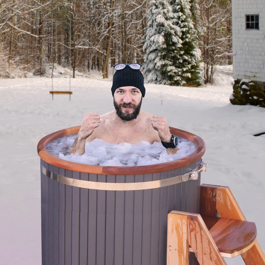 Outdoor Cedar Ice Cold Barrel Plunge Tub 118 Gallon - Purely Relaxation