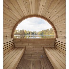 SaunaLife E6W Three Person Barrel Sauna With Back Window - Purely Relaxation
