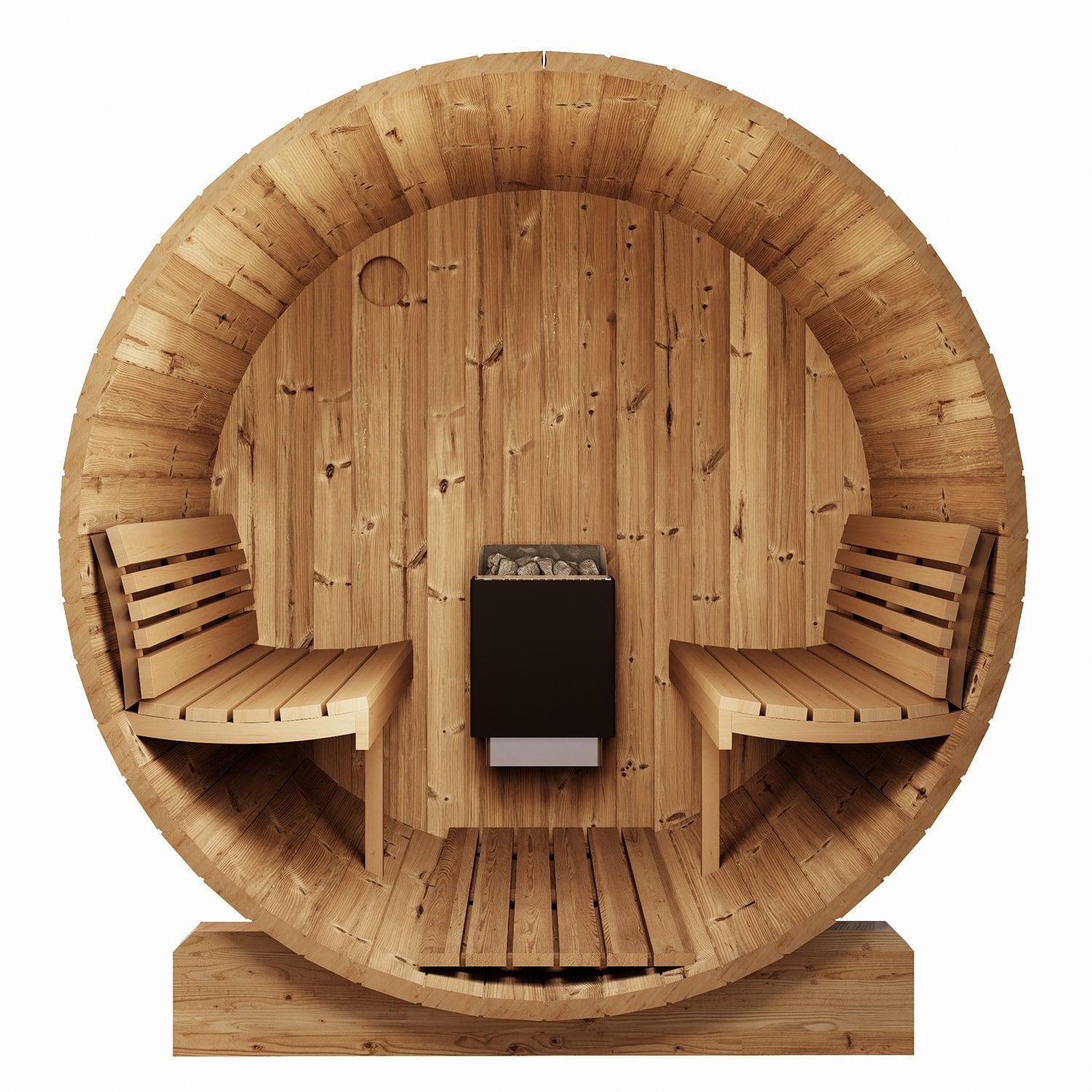 SaunaLife E7W Four Person Barrel Sauna With Window - Purely Relaxation