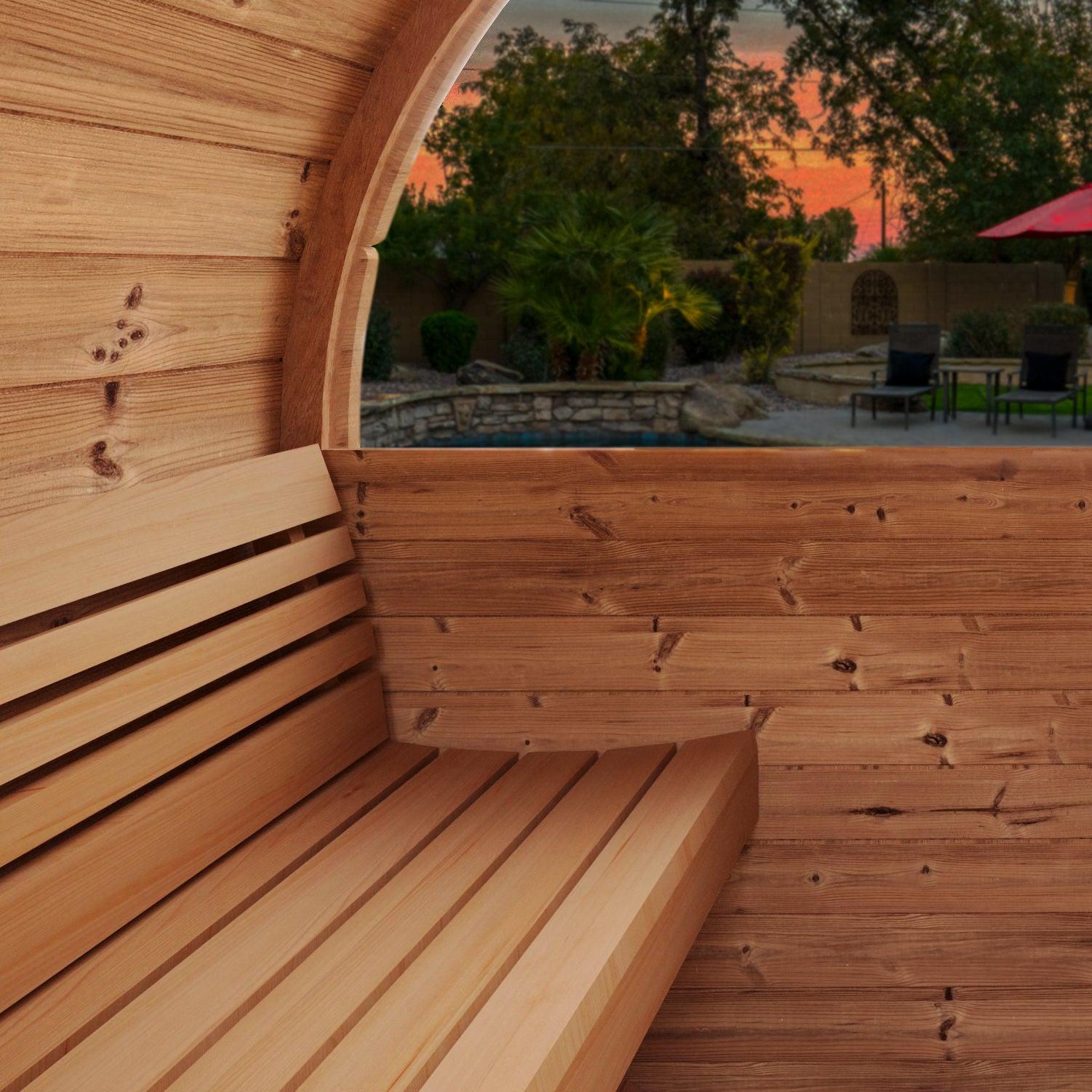 SaunaLife E8W Six Person Barrel Sauna With Window - Purely Relaxation