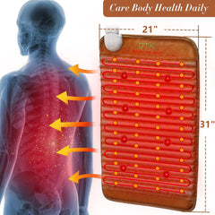 UTK Far Infrared Heating Pads for Back Pain Relief Heat Pad with Full Tourmaline Beads - Purely Relaxation