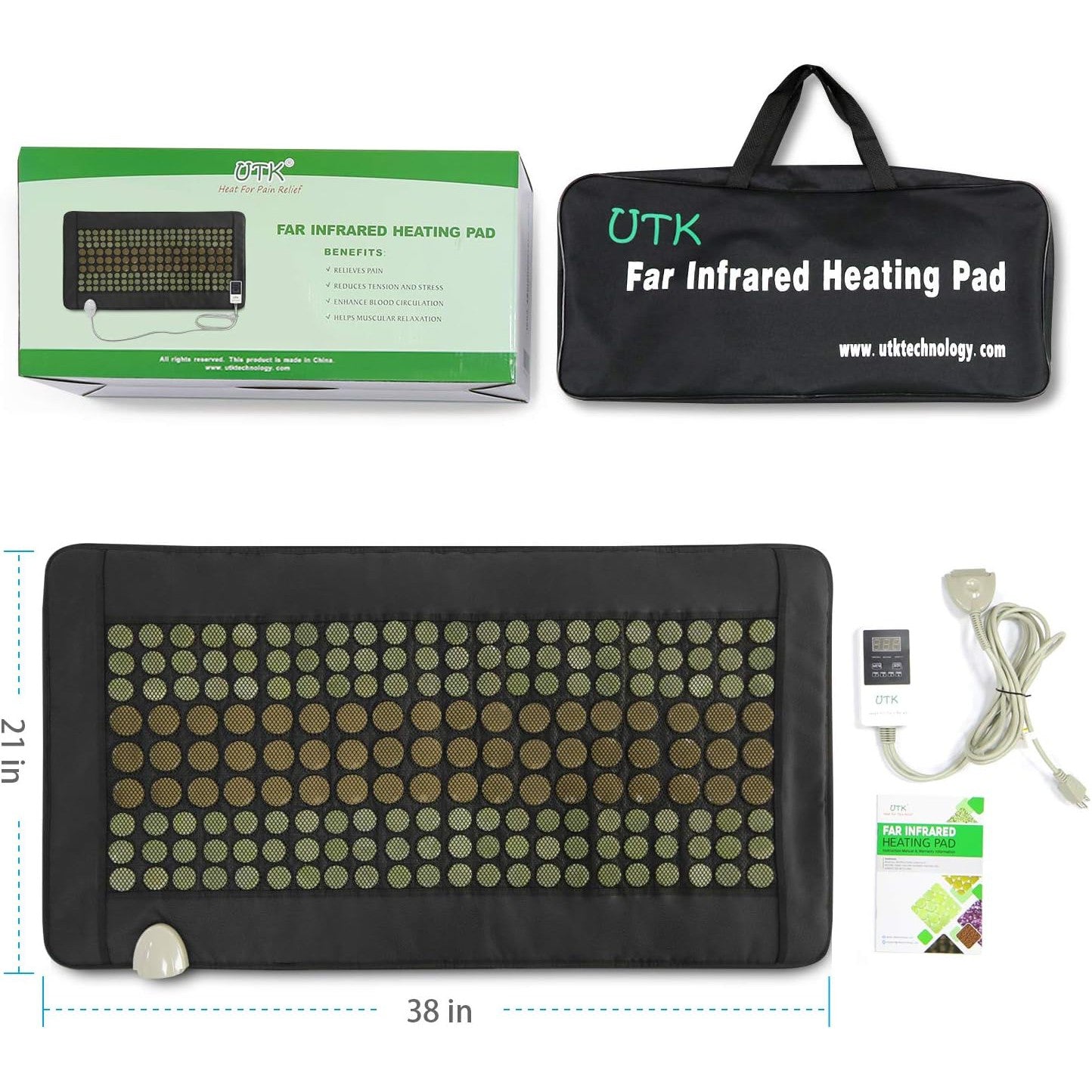 UTK Far Infrared Jade and Tourmaline Heating Pad Medium Plus - Purely Relaxation
