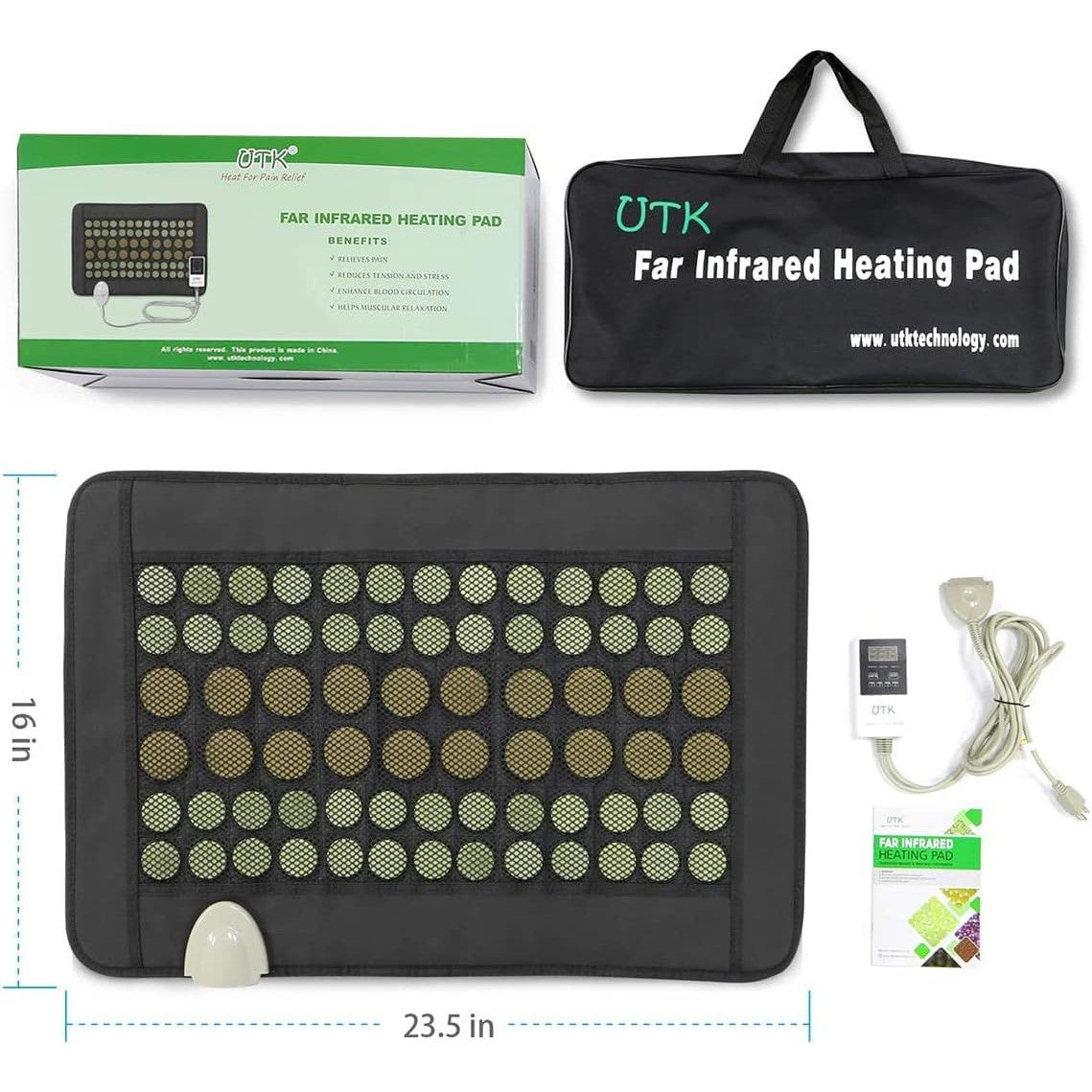 UTK Far Infrared Natural Jade and Tourmaline Heating Pad Small H11S2 - Purely Relaxation