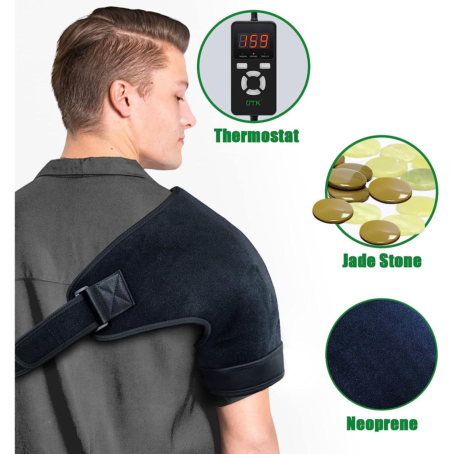 Electric Shoulder Heating Pad Vibration Massage Support Belt