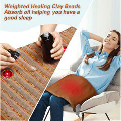 UTK Infrared Heating Pad for Pain Relief Far Infrared Heating Pad with Photon Full Tourmaline Beads Filler Mat - Purely Relaxation
