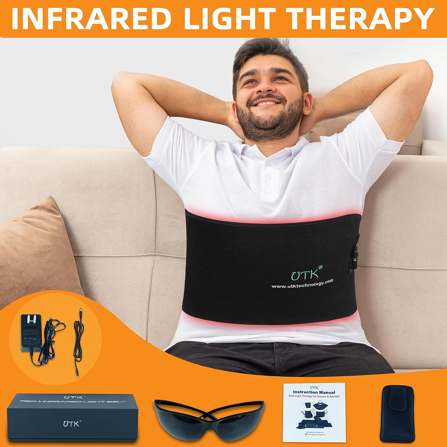 UTK Red Light Therapy Devices Wearable Wrap Red Light and Near Infrared LED Light Belt