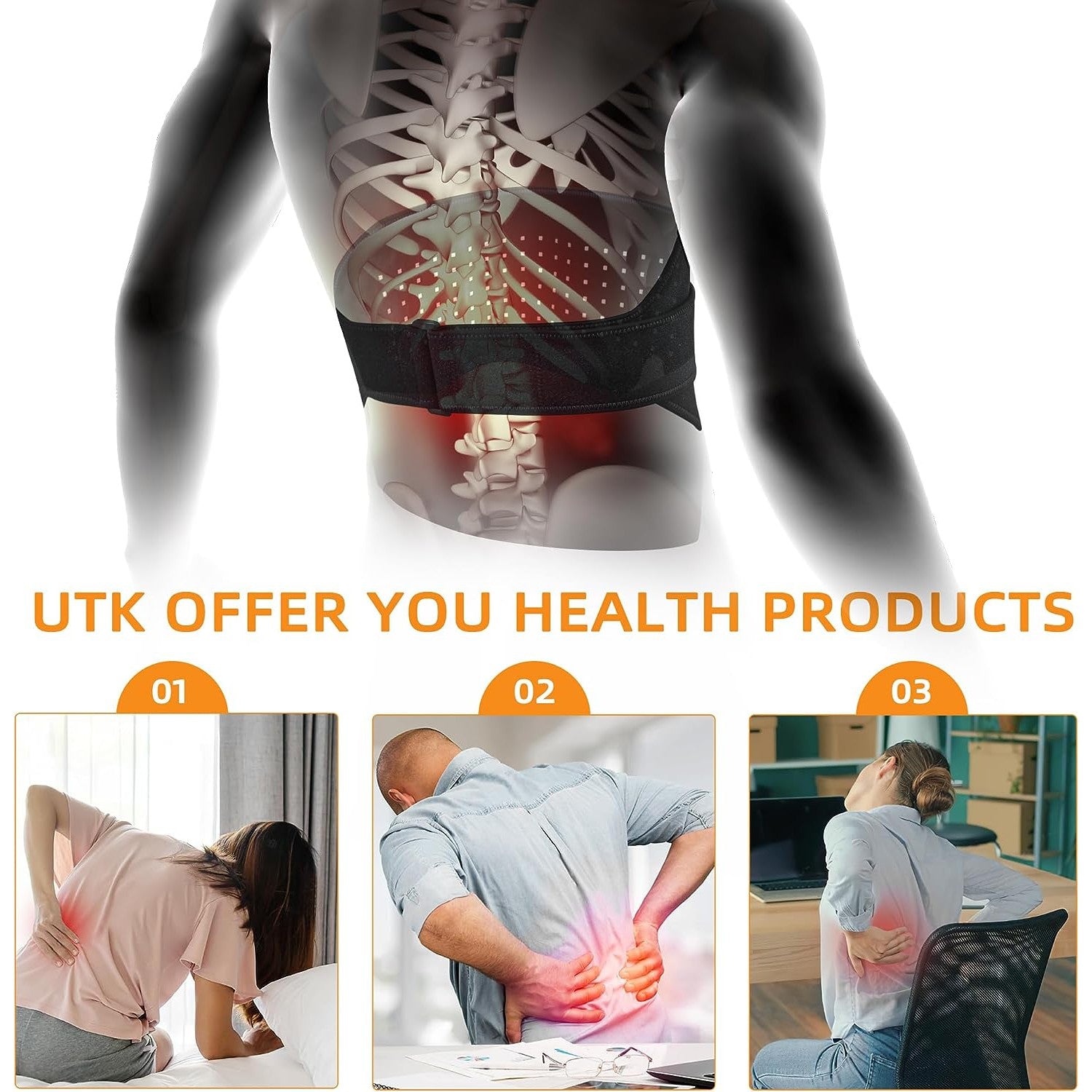 UTK Technology Red Light Therapy Belt for Body Pain Relief 4 in 1 Infrared Light Therapy Flexible Wearable Device M3GY1-01-A