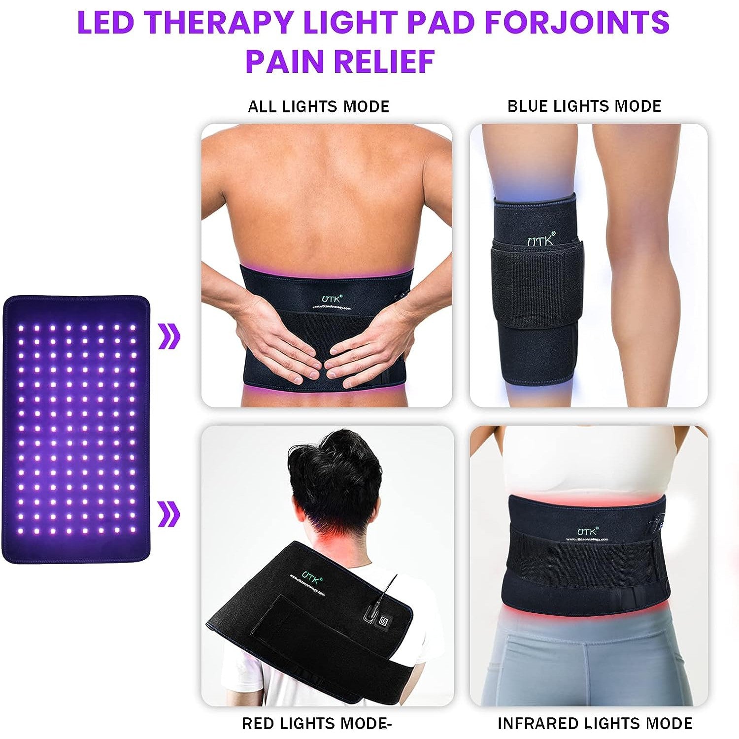 UTK Upgraded Red Light Therapy Pad for Body Pain Relief