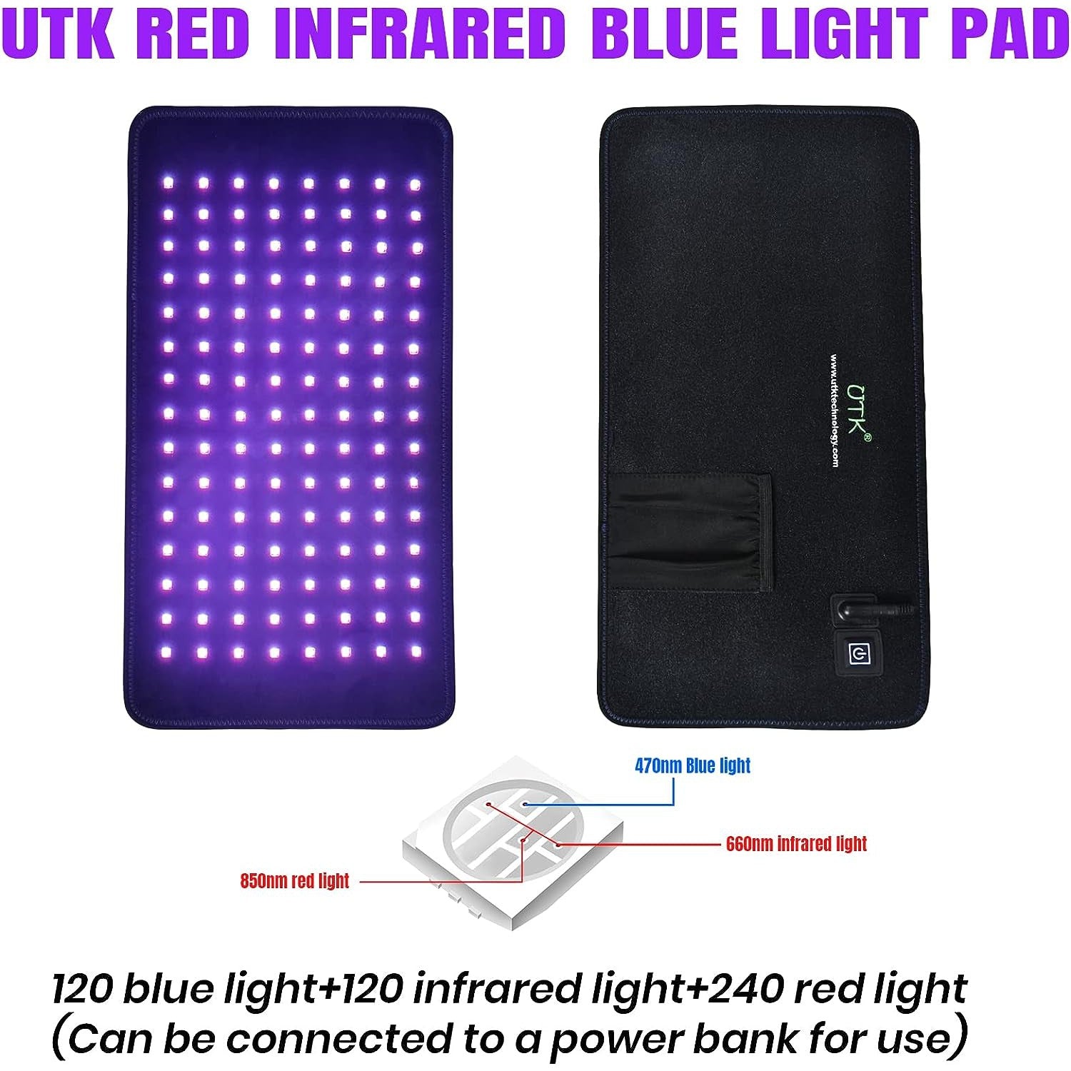 UTK Upgraded Red Light Therapy Pad for Body Pain Relief - Purely Relaxation